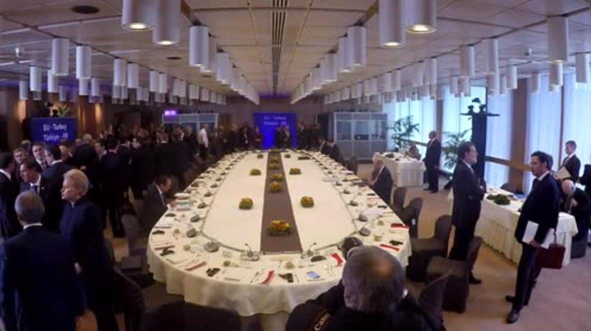 Belgium: European leaders take their seats at EU-Turkey migration summit