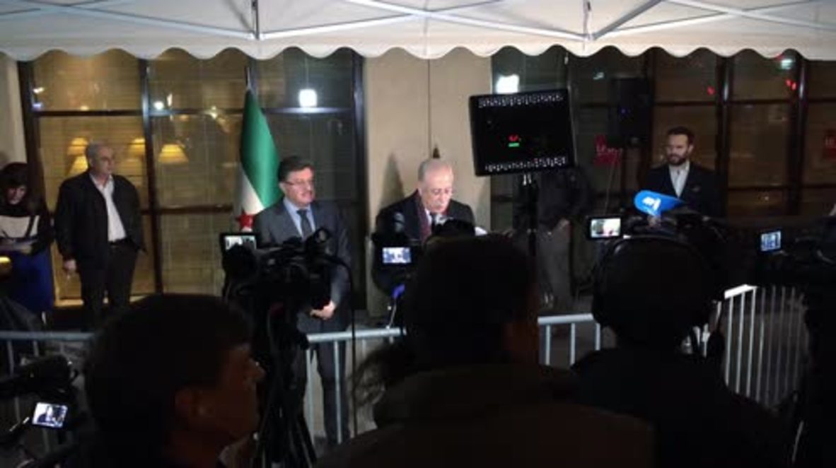 Switzerland: Syrian opposition HNC delegates hold press briefing in Geneva