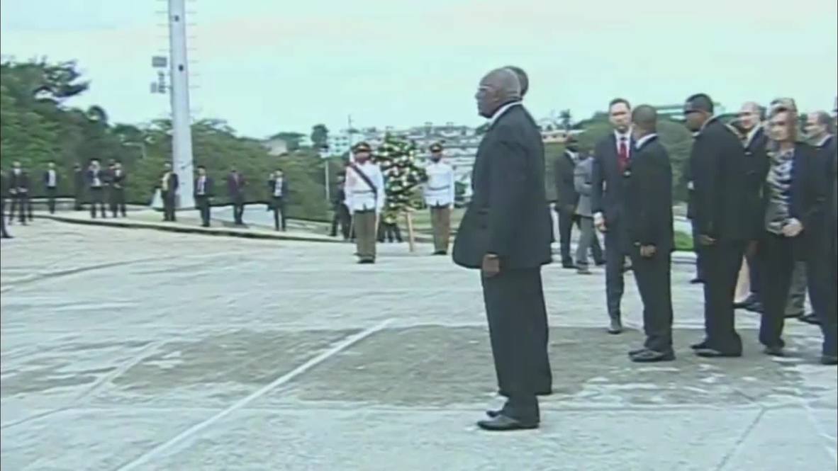 Cuba: Obama attends wreath laying at Jose Marti Memorial in Havana