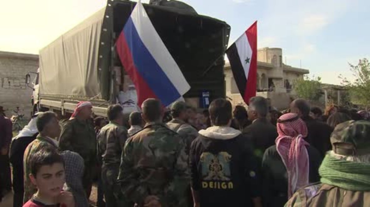 Syria: Russian troops deliver humanitarian aid in Hama