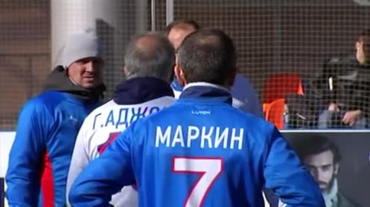Russia: Goal! Lavrov joins football friendly match for launch of new league