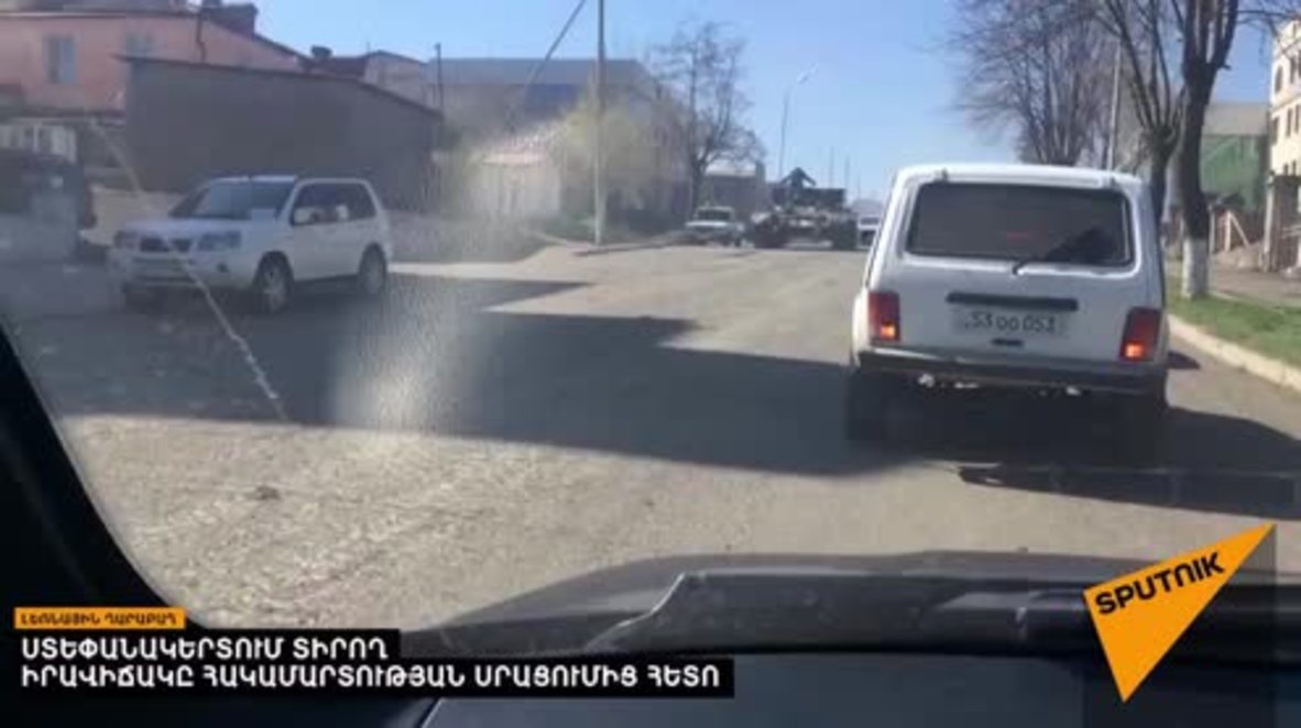 Nagorno-Karabakh: Tanks roll through Stepanakert after fighting erupts