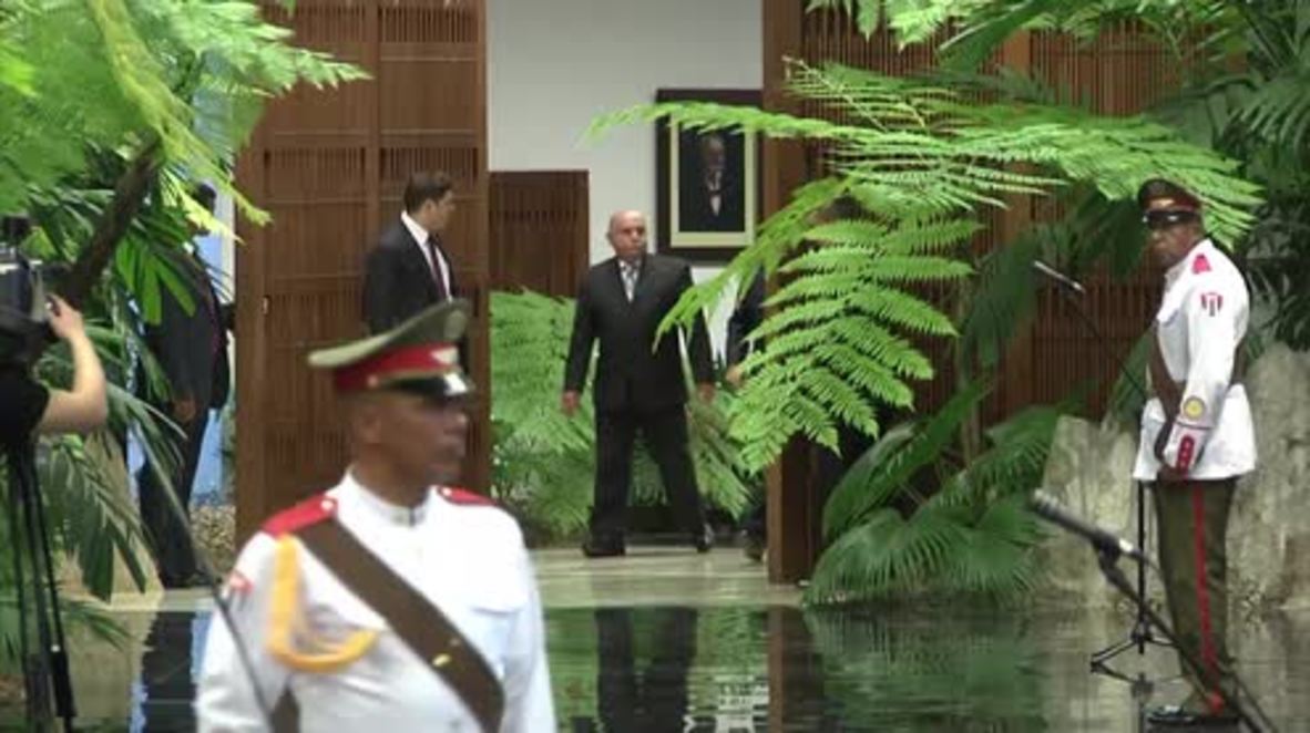 Cuba: Castro welcomes Kazakh President Nazarbayev with military honours