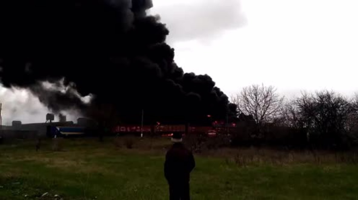Ukraine: Authorities suspect landmine was cause of train blaze near Russian border
