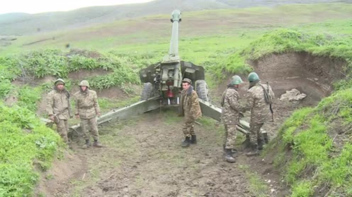 Nagorno-Karabakh: Armenian troops man positions near Martakert