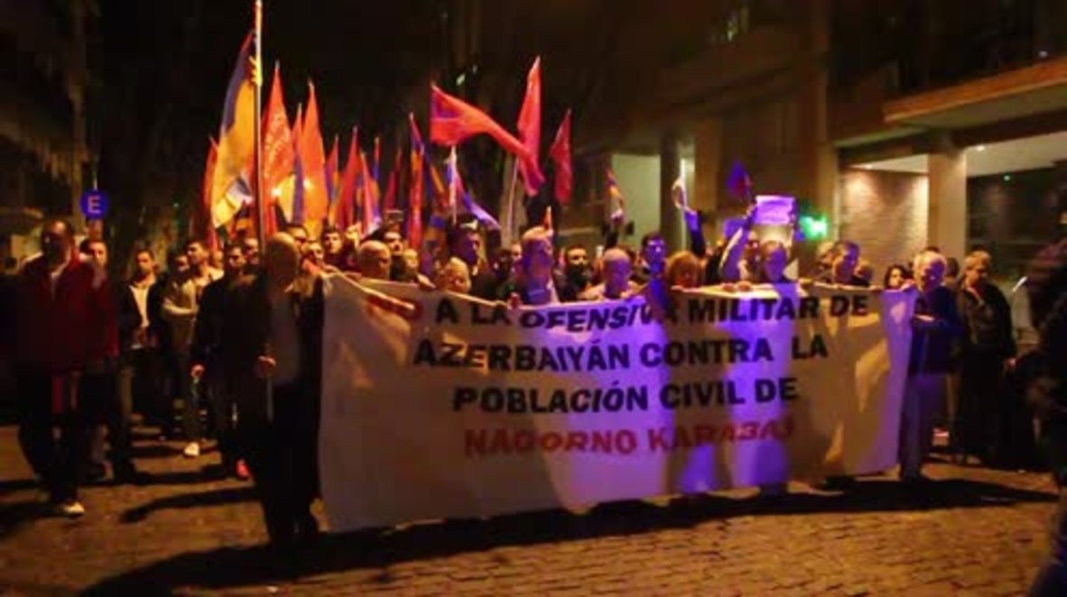 Argentina: Armenian community march on Azeri embassy over Karabakh conflict
