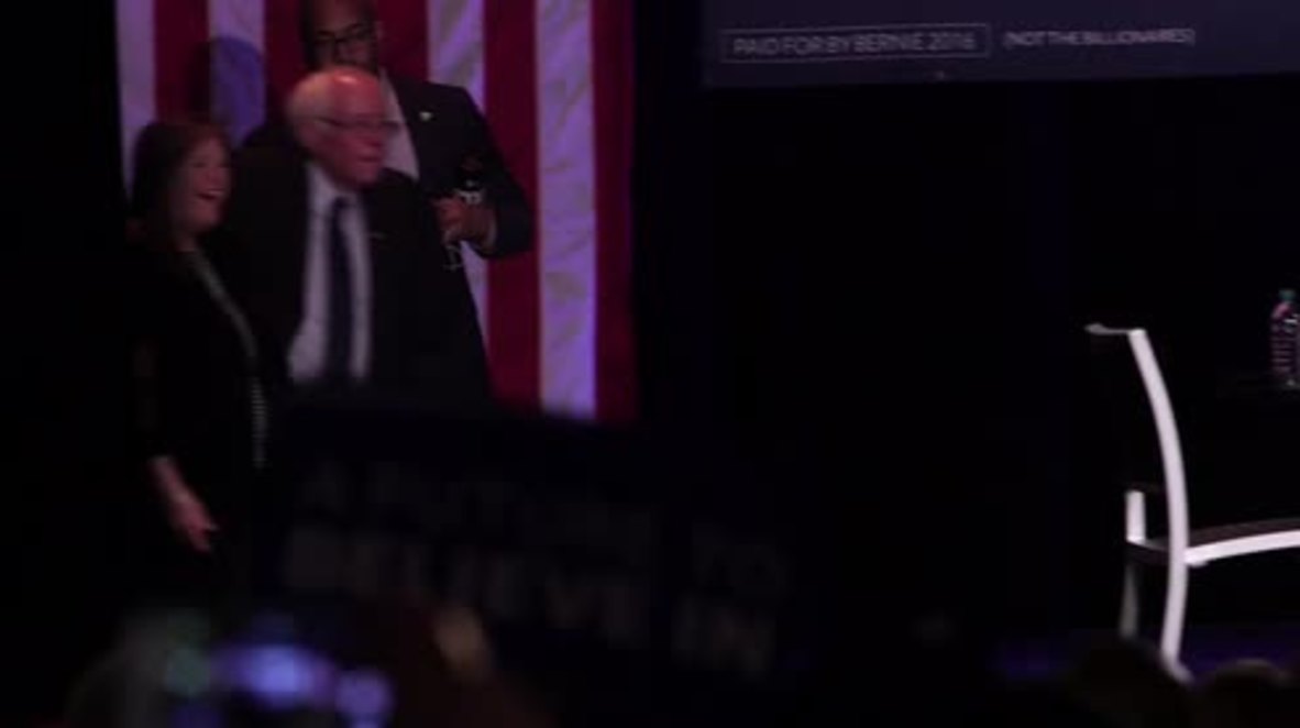 USA: Sanders celebrates Wyoming victory with Belafonte and Erica Garner