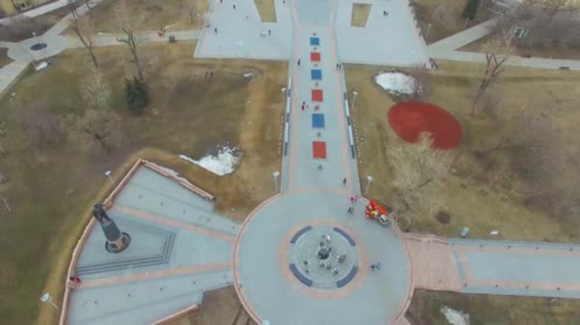 Russia: Drone captures Monument to the Conquerors of Space on Cosmonautics Day