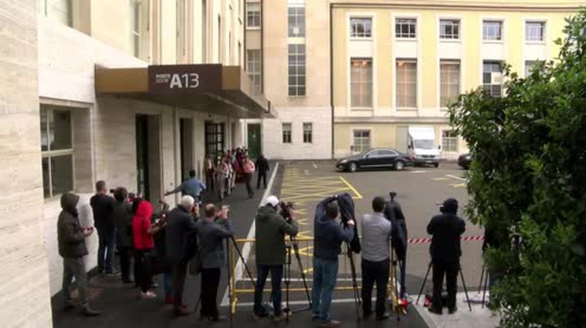 Switzerland: Syrian govt. delegation arrives at Palace of Nations for peace talks