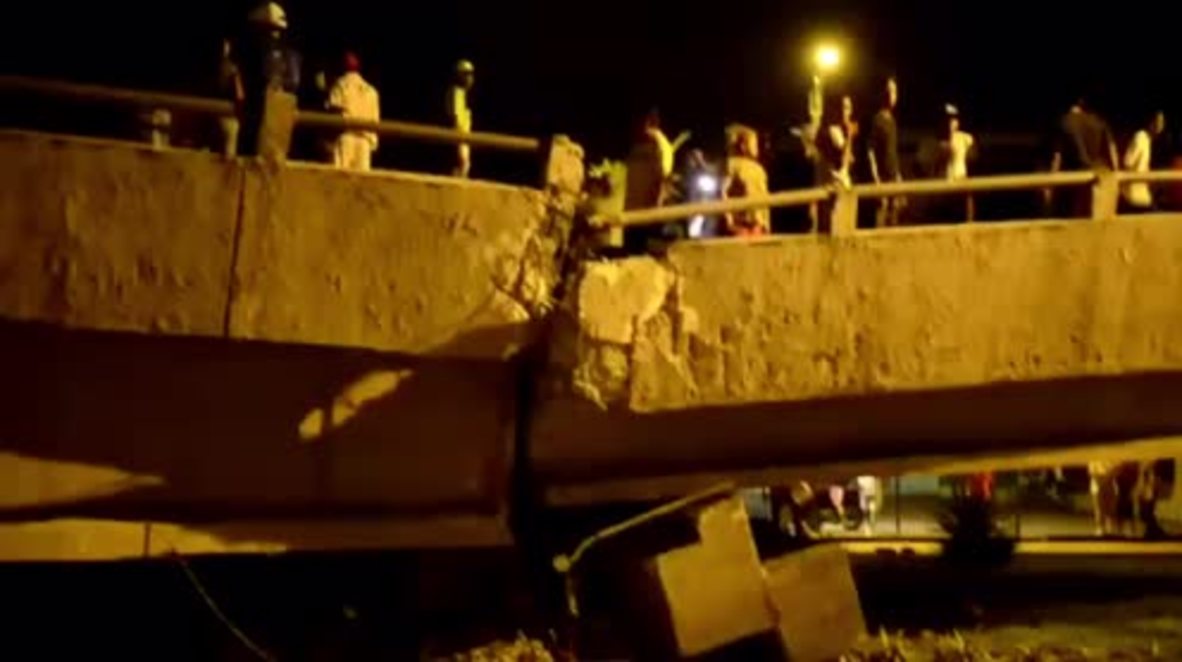 Ecuador: People trapped after bridge collapses following huge quake