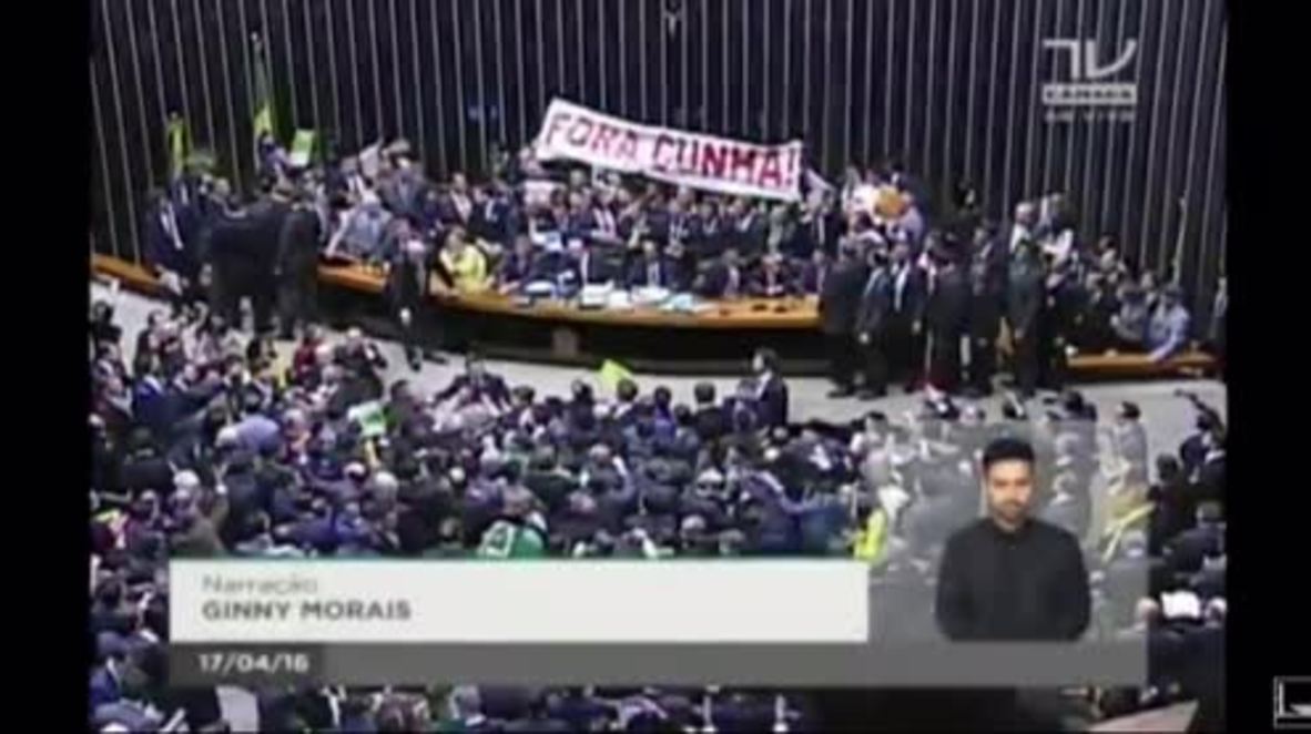 Brazil: Scuffles break out ahead of impeachment vote in Brazil's Congress