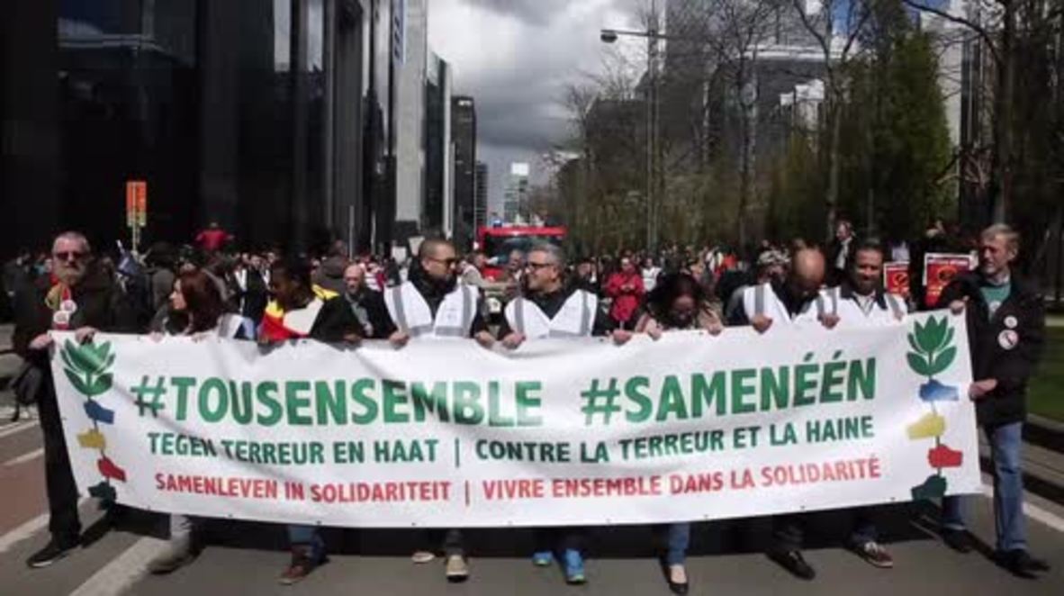 Belgium: Thousands march against "terror and hatred" in Brussels