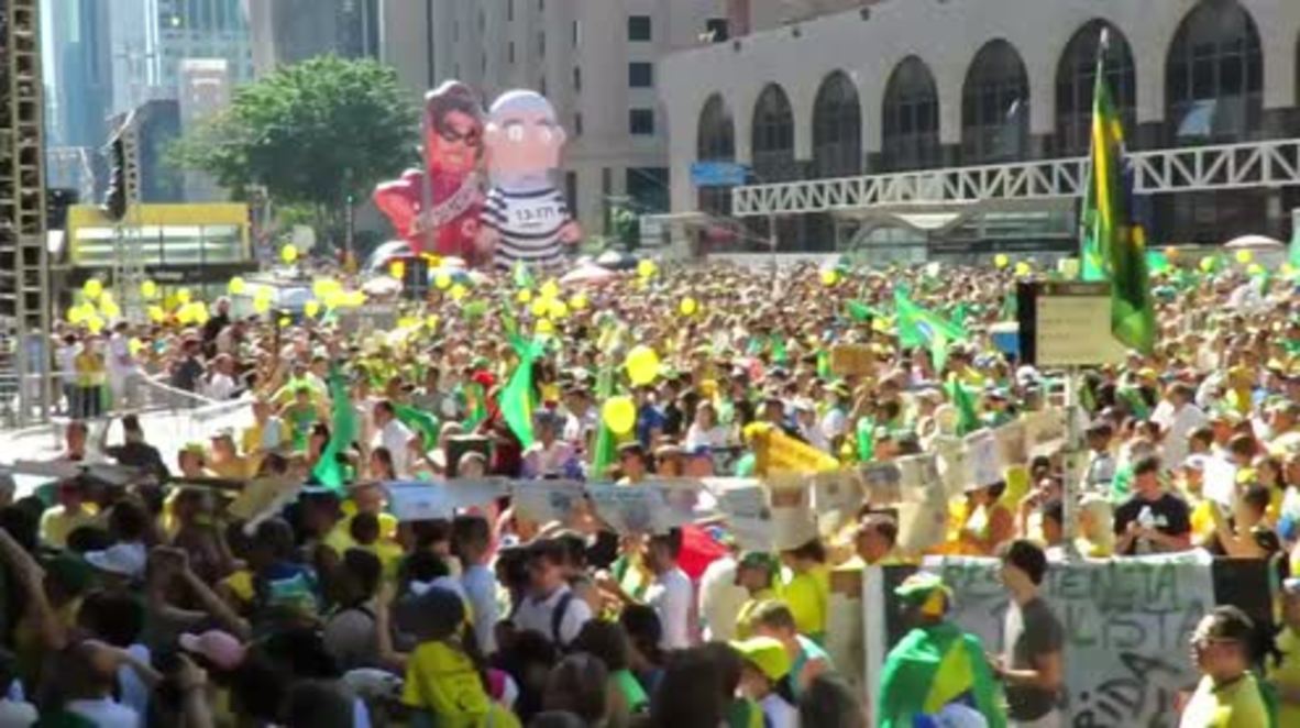 Brazil: Protesters await Rousseff impeachment vote in Sao Paulo