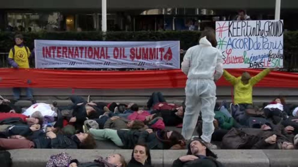 France: Environmentalists stage 'die-in' to decry Paris climate deal