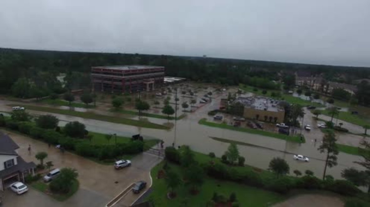 USA: Drone footage captures wide-scale Houston flooding