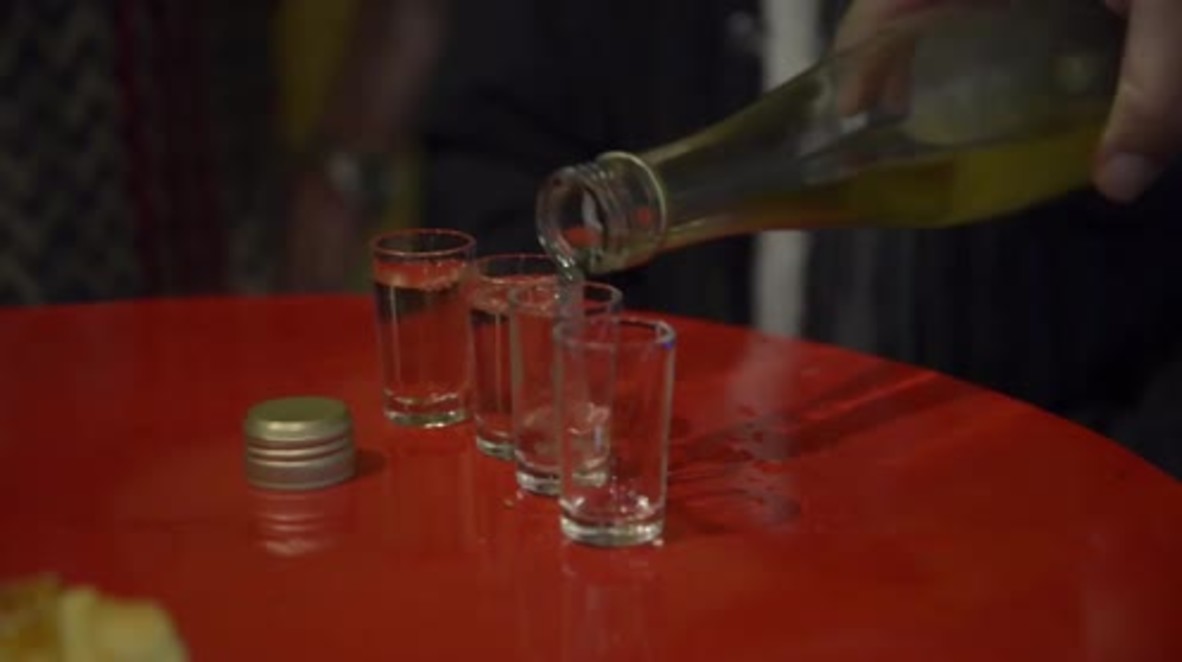 Serbia: Drinking fans down litres of Rakija to win barrel of booze