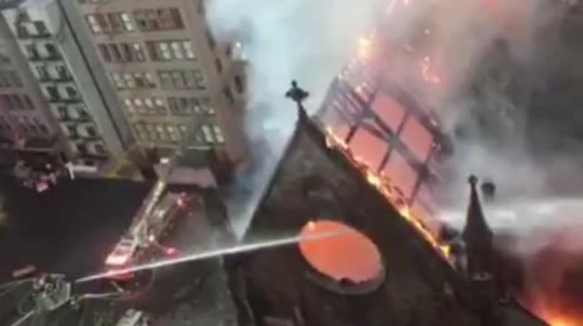 USA: Blaze engulfs Manhattan cathedral following Orthodox Easter celebration