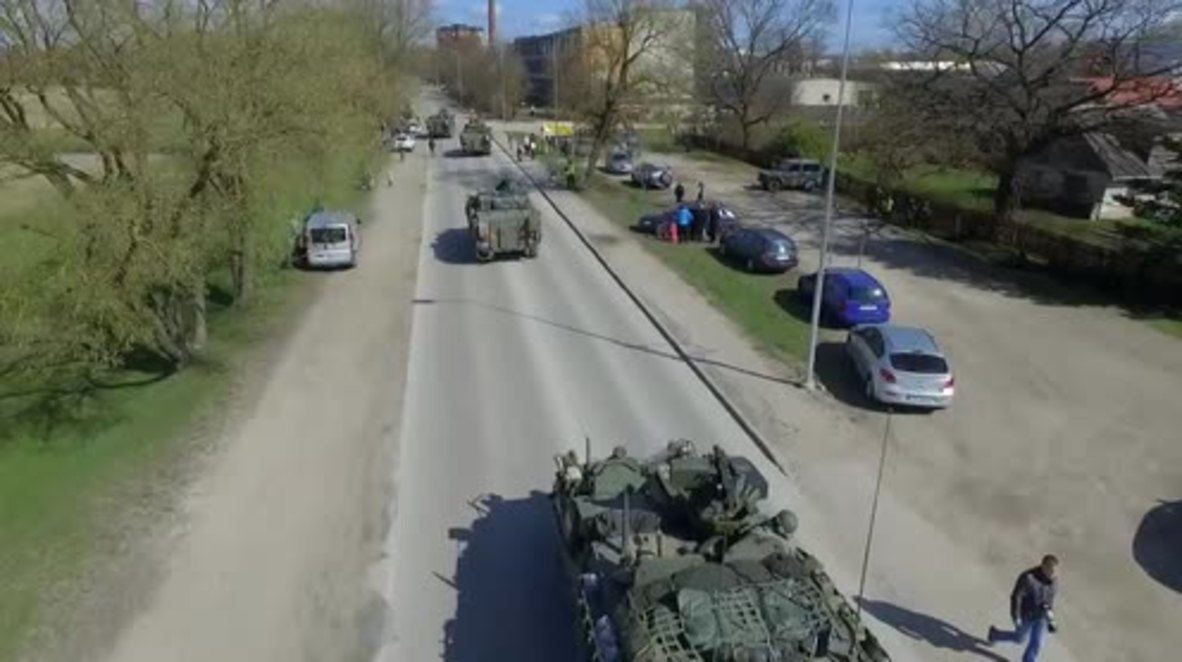 Estonia: Drone captures NATO 'Spring Storm' military drills in Vorua