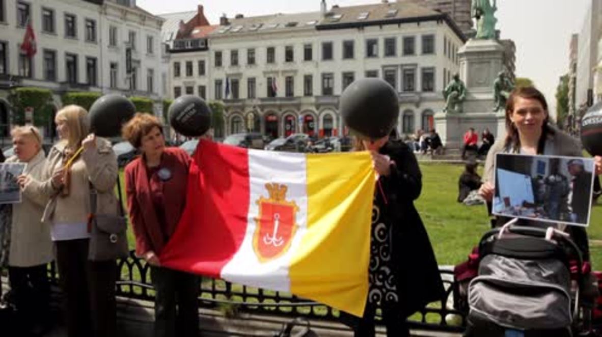 Belgium: Mourners commemorate Odessa massacre in Brussels