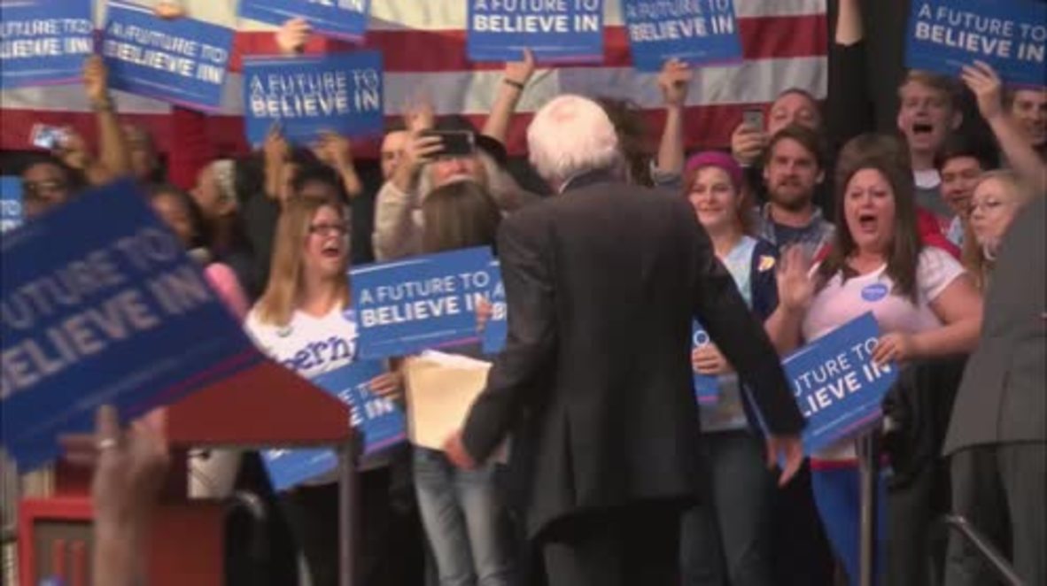 USA: Sanders outlines path to victory at Evansville rally