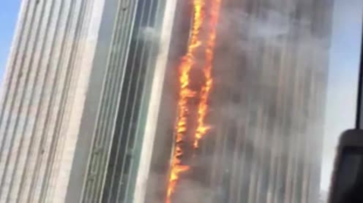 China: Skyscraper goes up in flames in Nanjing
