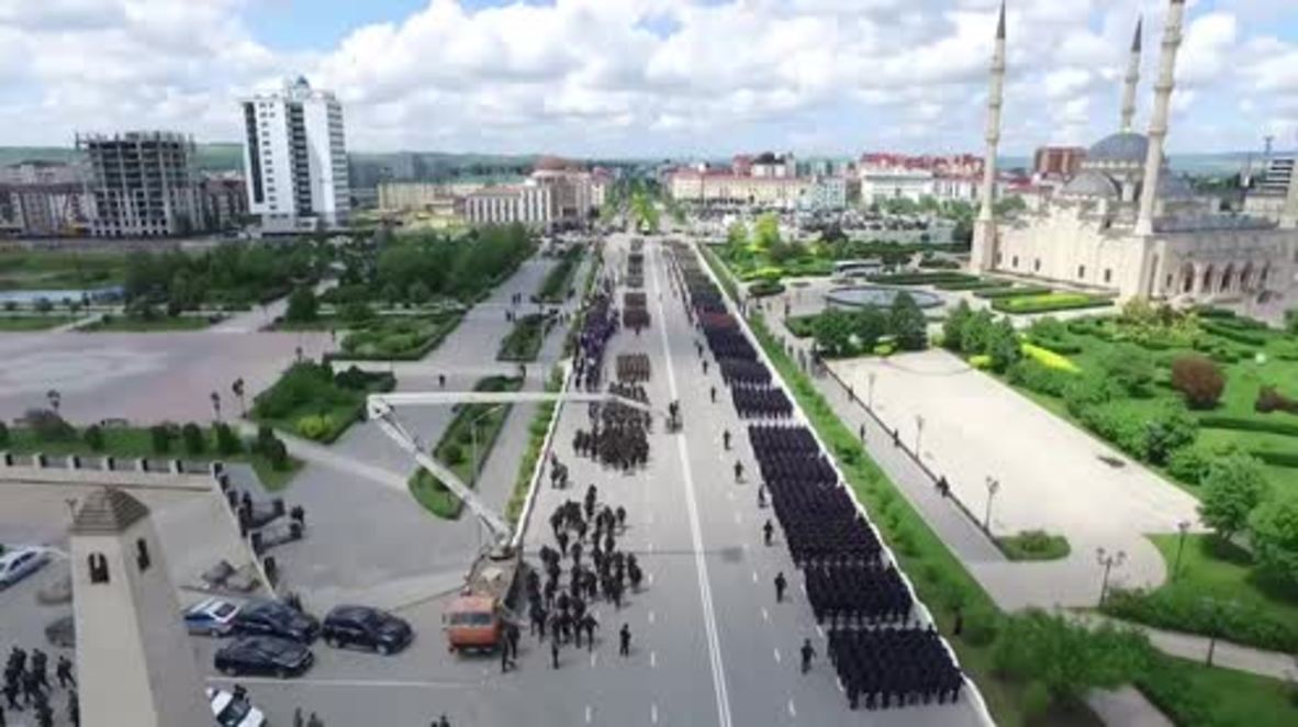 Russia: Drone captures 71st Victory Day parade in Grozny