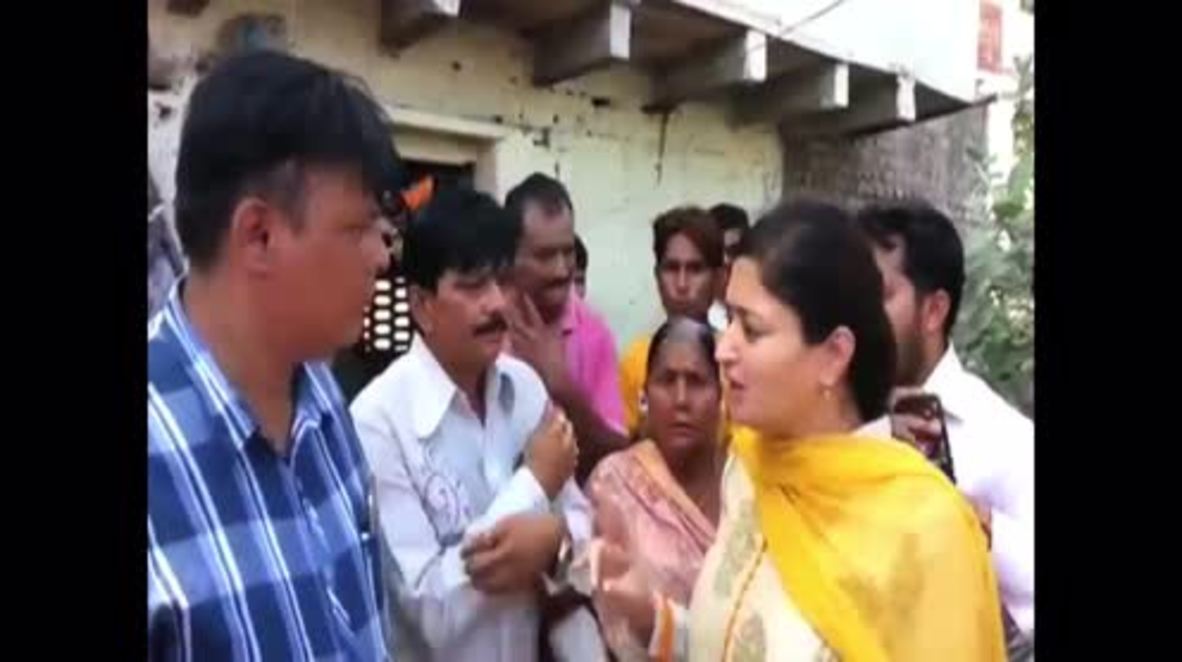 India: BJP's Poonamben Madam falls into open sewage channel after structure collapse