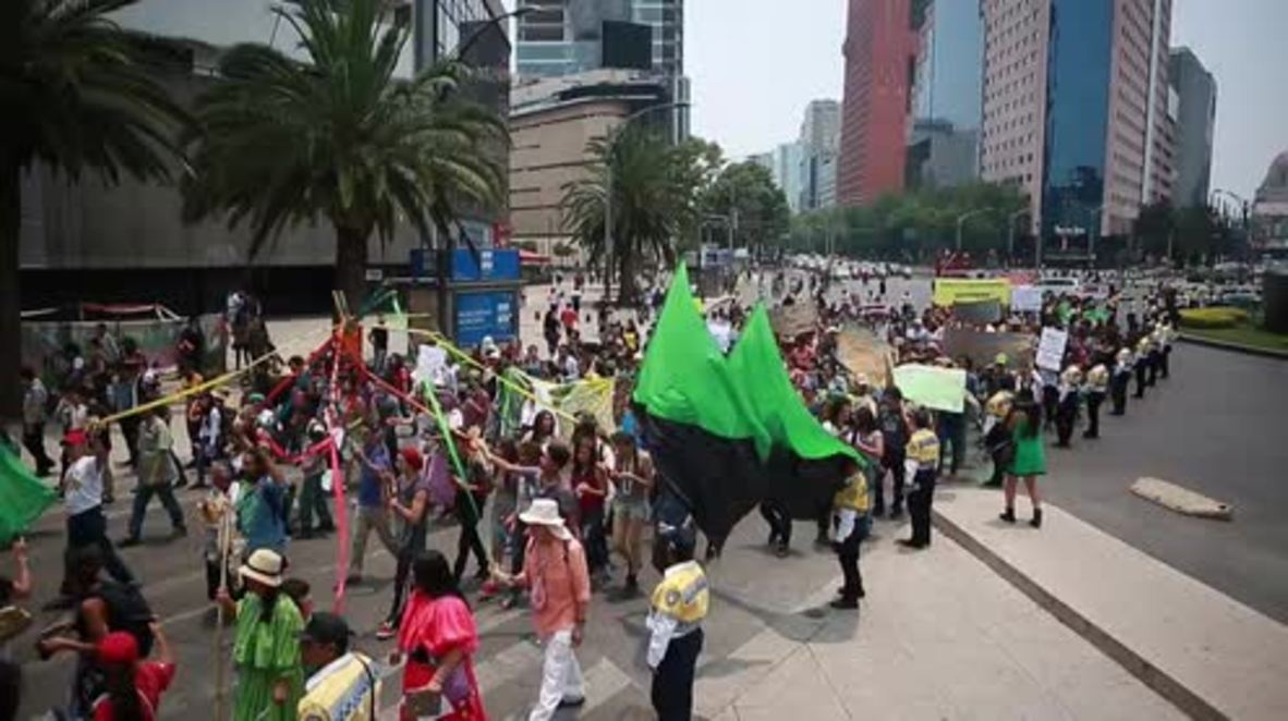 Mexico: Protesters in Mexico City march against Monsanto and GMOs