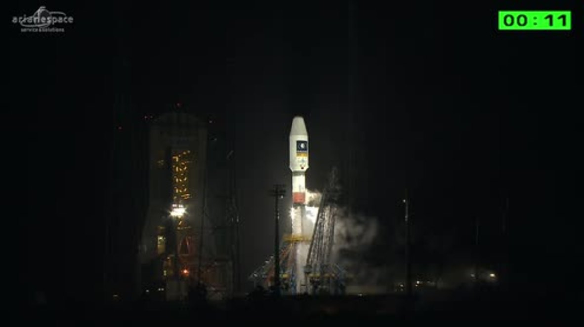 French Guiana: Blastoff! Russian Soyuz rocket launches Galileo satellites into orbit