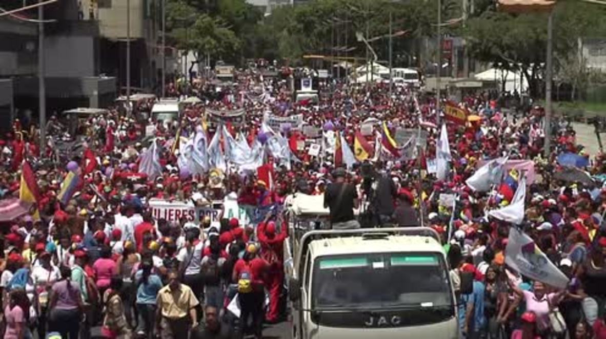 Venezuela: Hundreds of women rally against opposition violence in Caracas