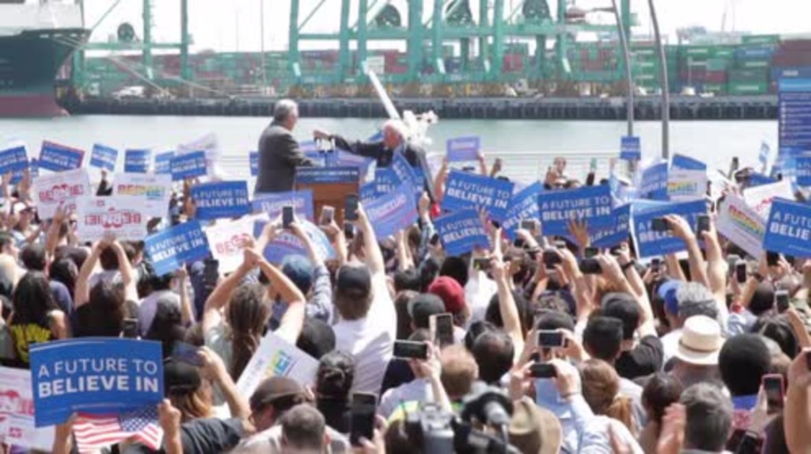 USA: Sanders vows to create 13 million well-paid jobs at San Pedro rally
