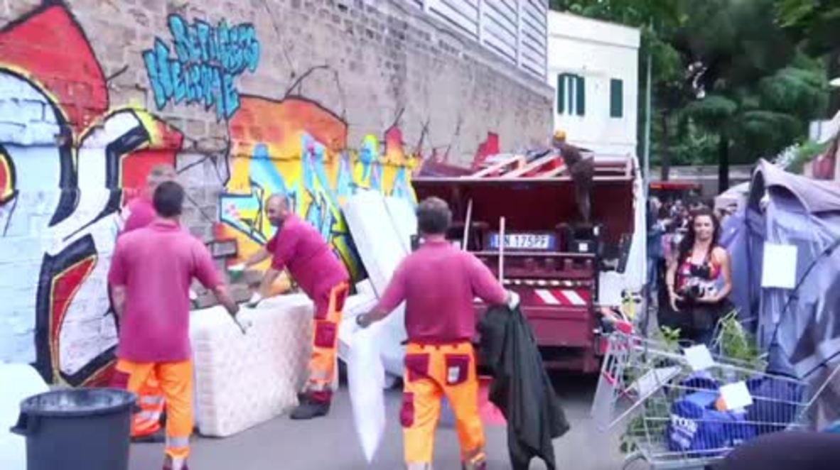 Italy: Rome's authorities evict makeshift refugee camp