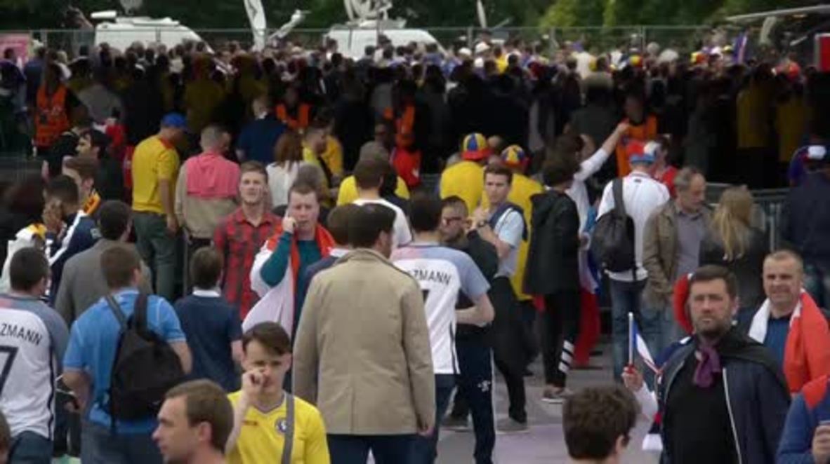 France: Romanian and French fans warm up for opening match of Euro 2016