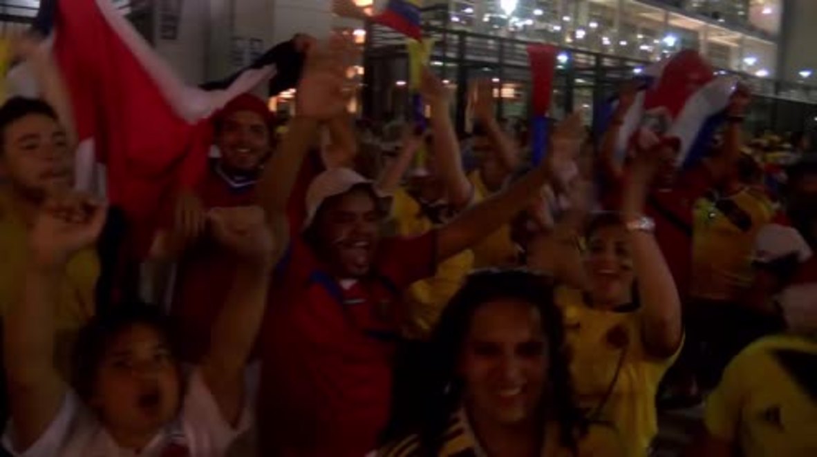 USA: Costa Rica fans celebrate Copa America victory over Colombia