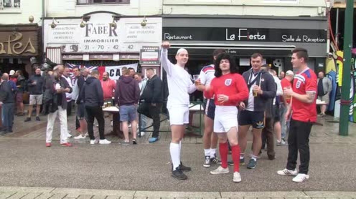 France: Welsh and English fans warm up before teams face off in Lens