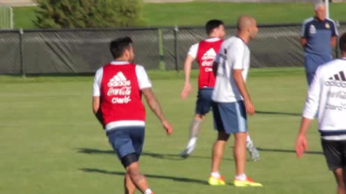 USA: Messi leads Argentinean team training at Harvard Stadium
