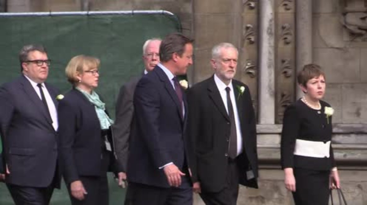 UK: Cameron and Corbyn join MPs at memorial service for Jo Cox