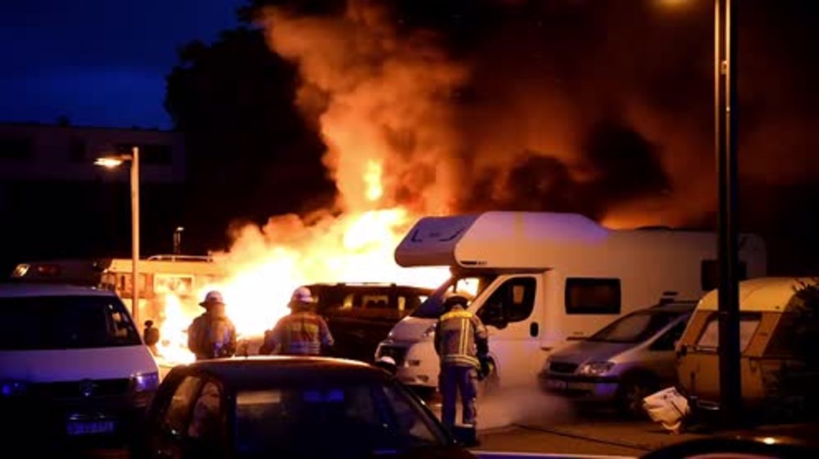 Germany: Cars BURN across Berlin as squatters rail at evictions