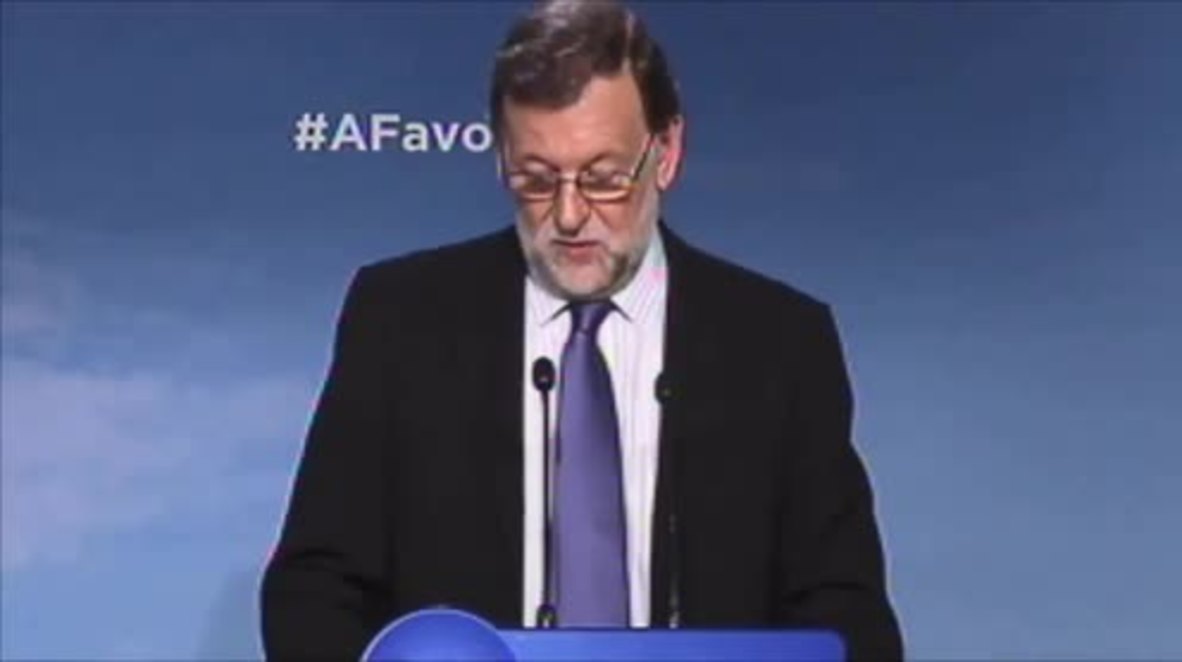 Spain: PM Rajoy hails election results during press conference in Madrid