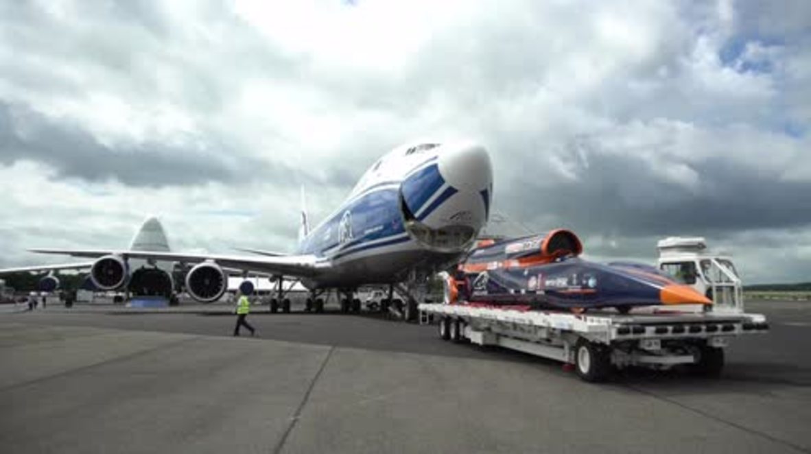 UK: See '1,000 mph' Bloodhound car loaded into a Boeing 747