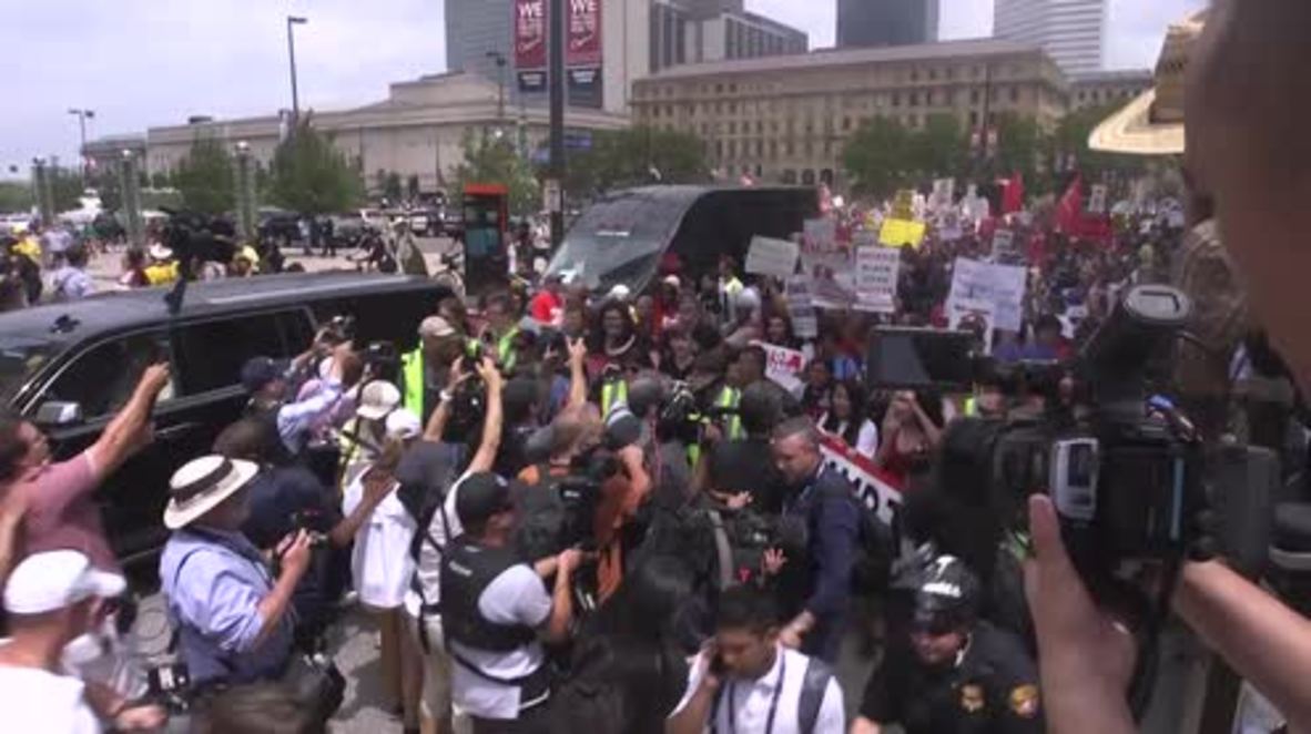 USA: BLM activists rail at Trump and racism as GOP convention gets underway