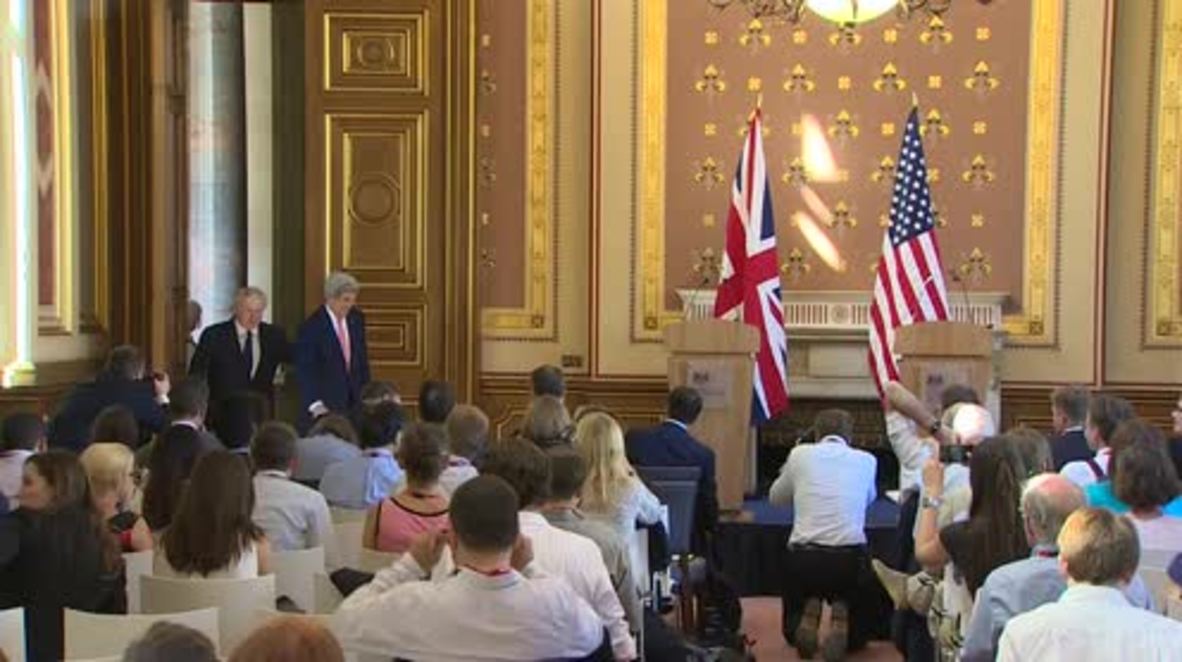 UK: 'More Britain abroad' - Johnson and Kerry hold first joint press conference
