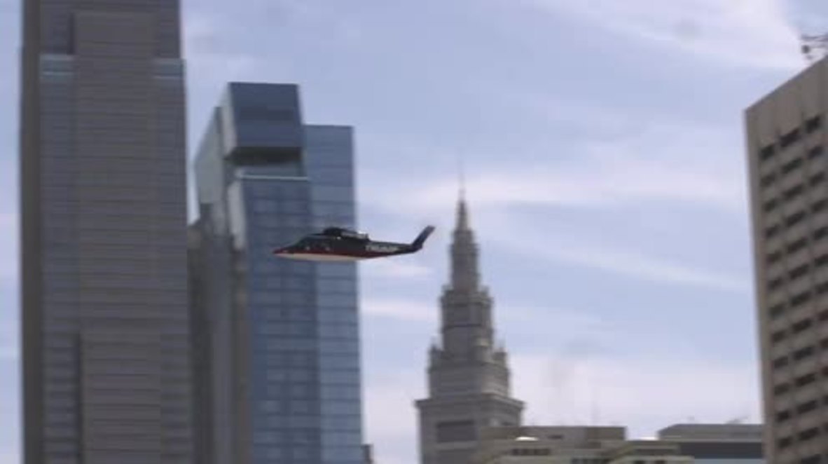 USA: Trump helicoptered into Cleveland for RNC