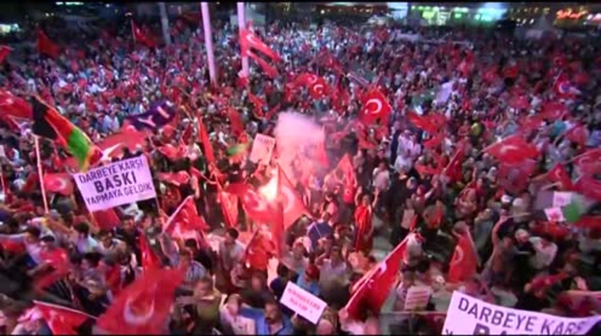 Turkey: Thousands join political parties for anti-coup rally in Istanbul