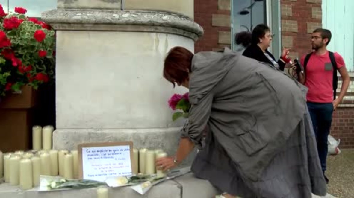 France: Residents of Saint-Etienne-du-Rouvray mourn dead priest following church attack