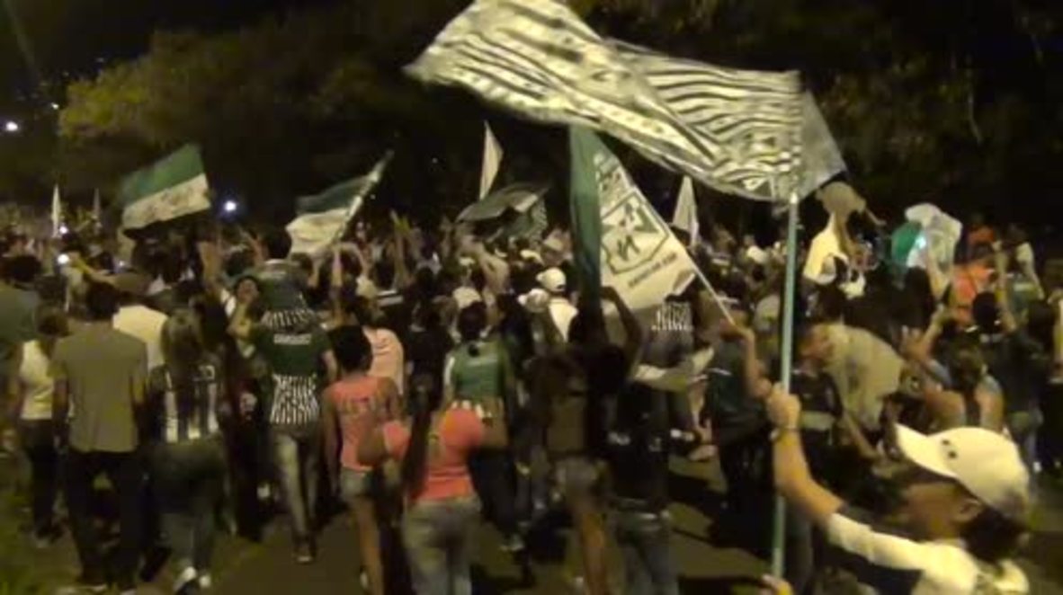 Colombia: Atletico Nacional fans party in Medellin after Copa Libertadores win