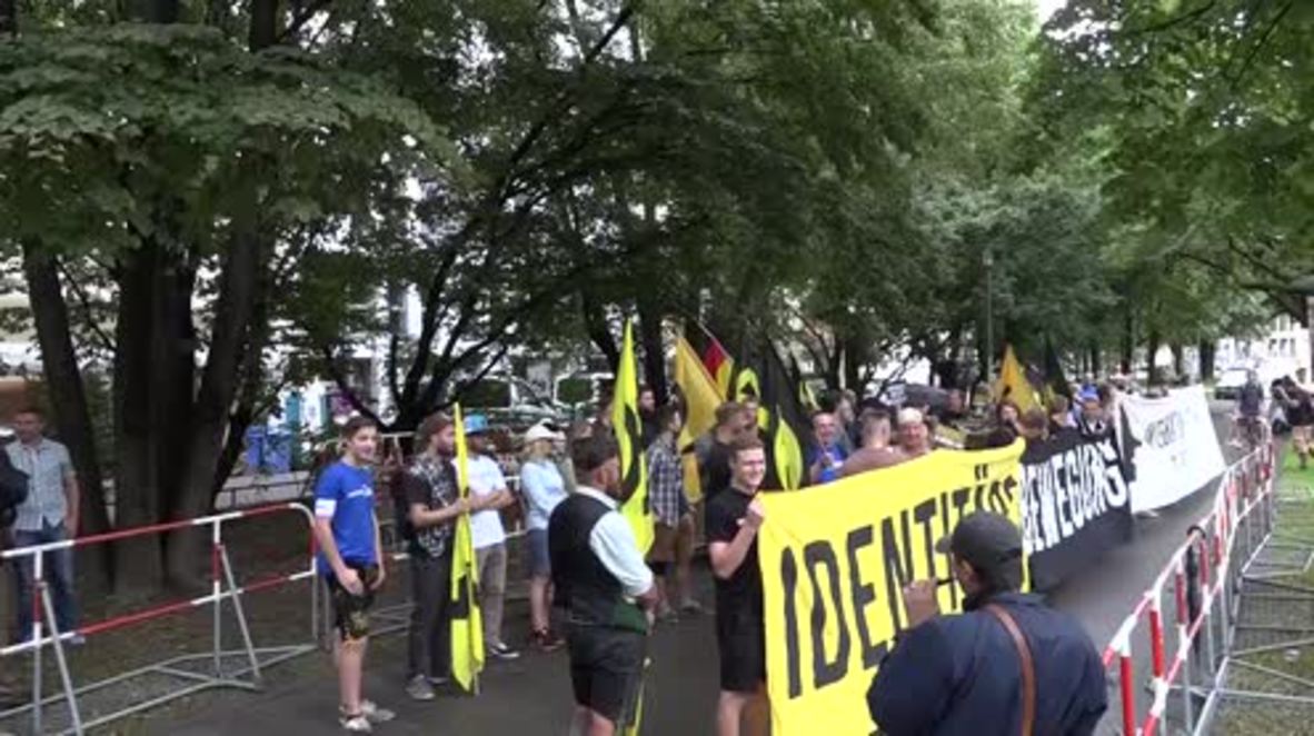 Germany: 100 far-right activists protest outside Bavarian State Chancellery