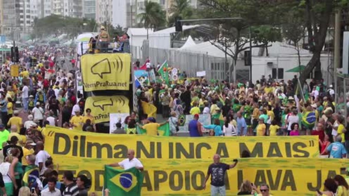 Brazil: Congressman Bolsonaro leads right-wing anti-Dilma protest in Rio