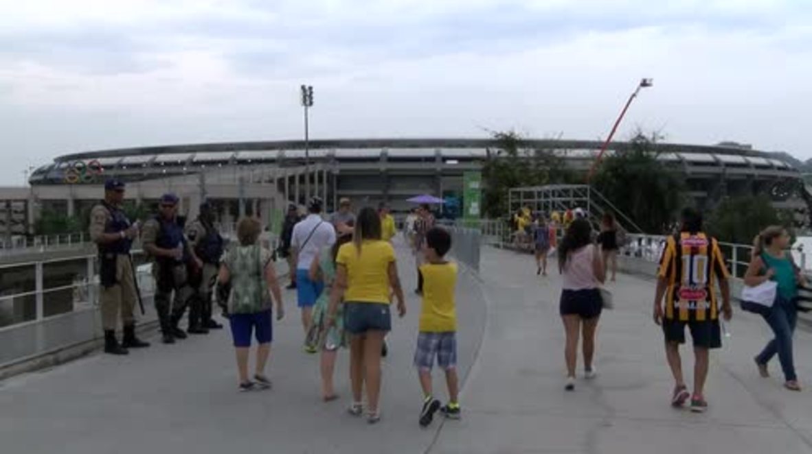 Brazil: Rio warming up ahead of Brazil v Germany Olympic football final