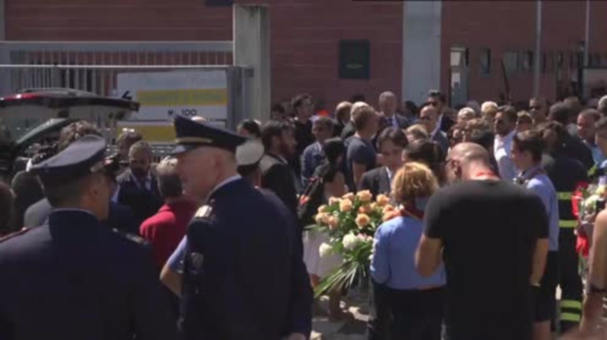 Italy: Bodies of earthquake victims taken to cemetery following funeral